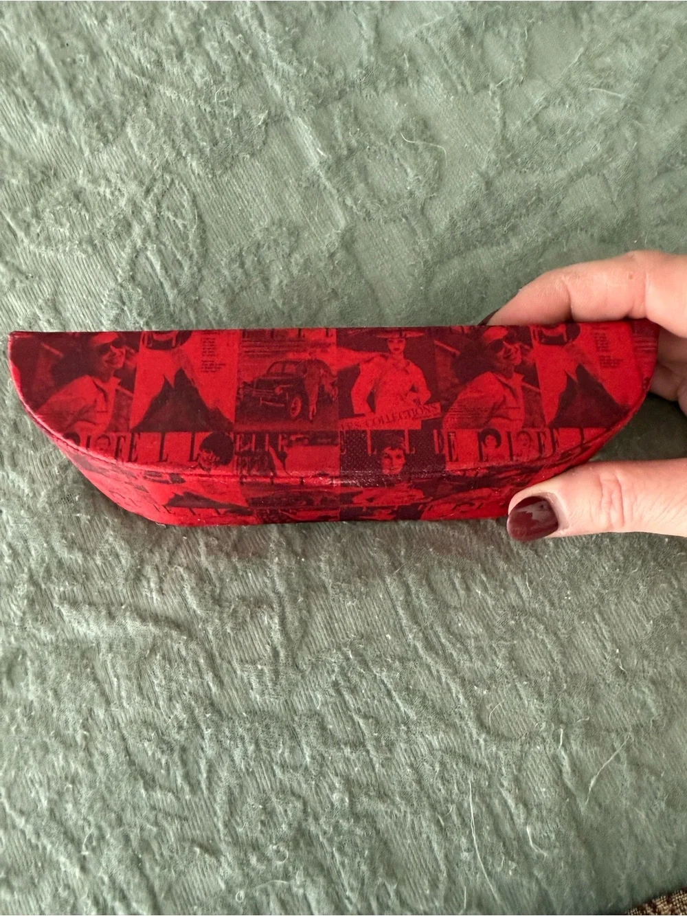 Elle Red Patterned Eyewear Case